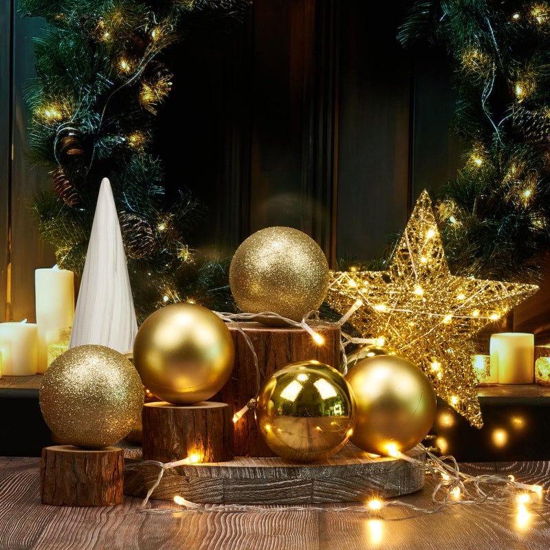 Emopeak 20 LED Christmas Tree Topper, 8 x 10 Inch Indoor Iron Art Star Treetop Light, Two Modes (Keep Light ON/Flash) (Gold, 8"/20CM) - Image 4